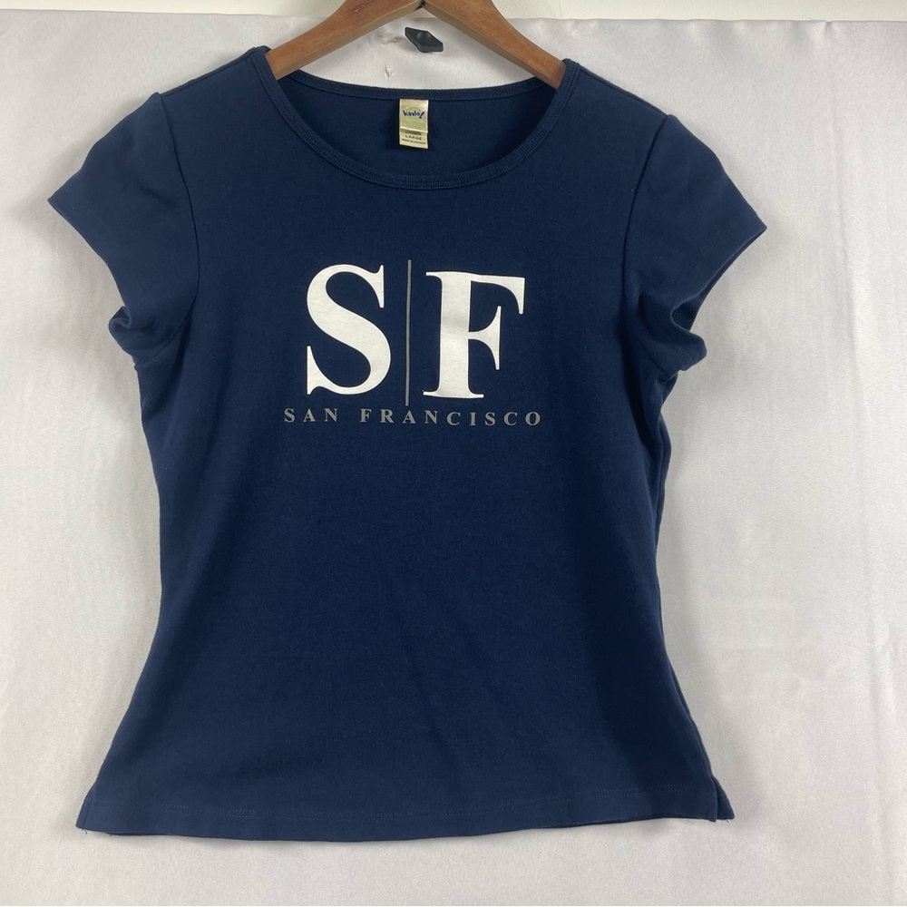 San Francisco Tourist Tee Shirt Navy LG Kavio Cotton Travel California Norm